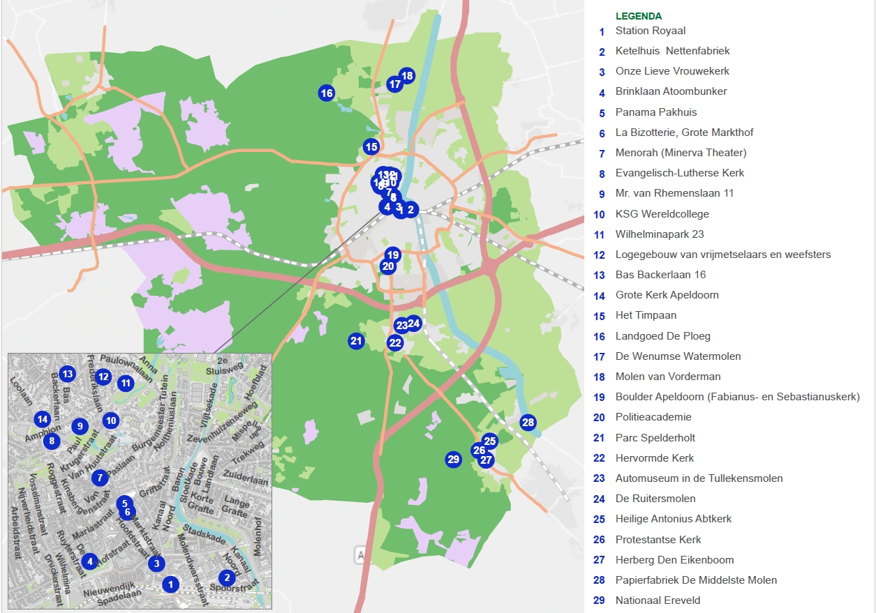 OMD kaart met locaties